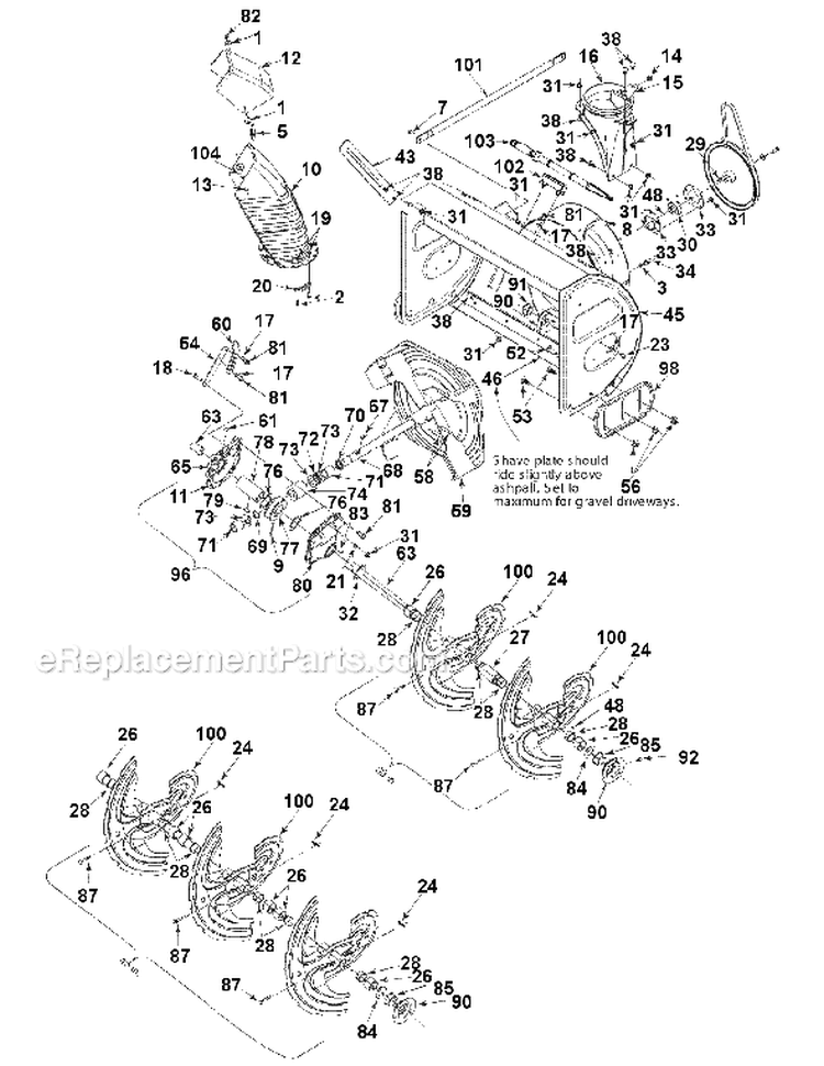 Page E Diagram and Parts List for 31AE9P3J801 2005-2 Yard Man Snow Blower